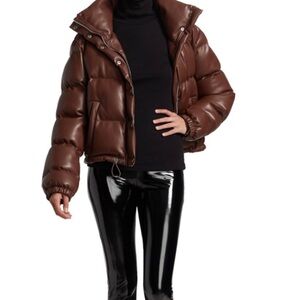 En Saison Vegan Leather Puffer Jacket